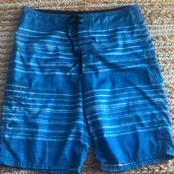 O’Neill Beach Surfer Ocean Blue White Board Shorts 34” - Picture 2 of 7
